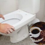 il caffè nel water per pulirlo